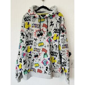 NWT DISNEY Artist Series RAFAEL FARIA Cotton Mickey Mouse HOODIE SWEATSHIRT XXL